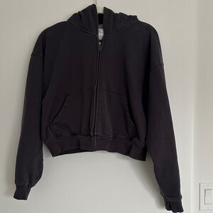 Aritzia TNA Cozy Fleece Hoodie in Deep Charcoal